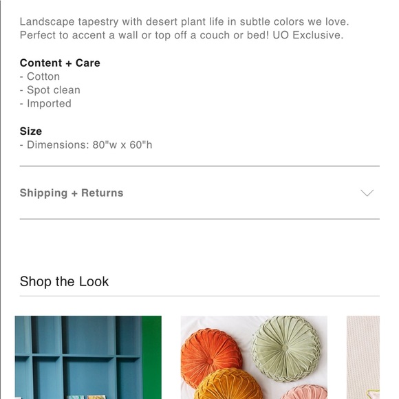 Urban Outfitters Cactus Tapestry Wall Hanging - Picture 4 of 5